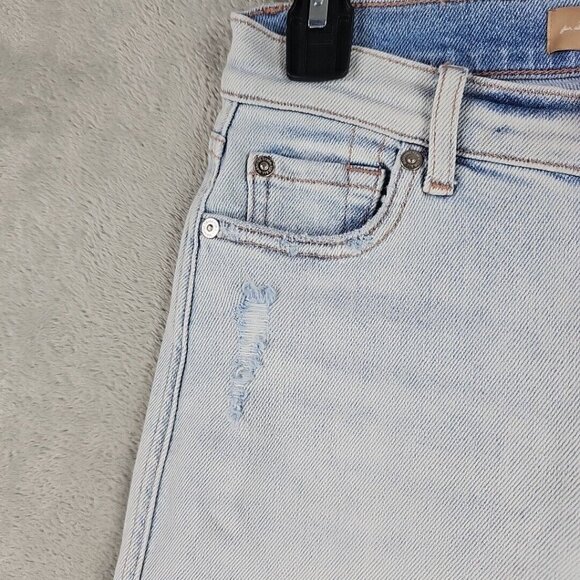 7 For All Mankind Jeans Womens 27 Edie Luxe Vintage Light Blue Distressed Ankle - Picture 8 of 14